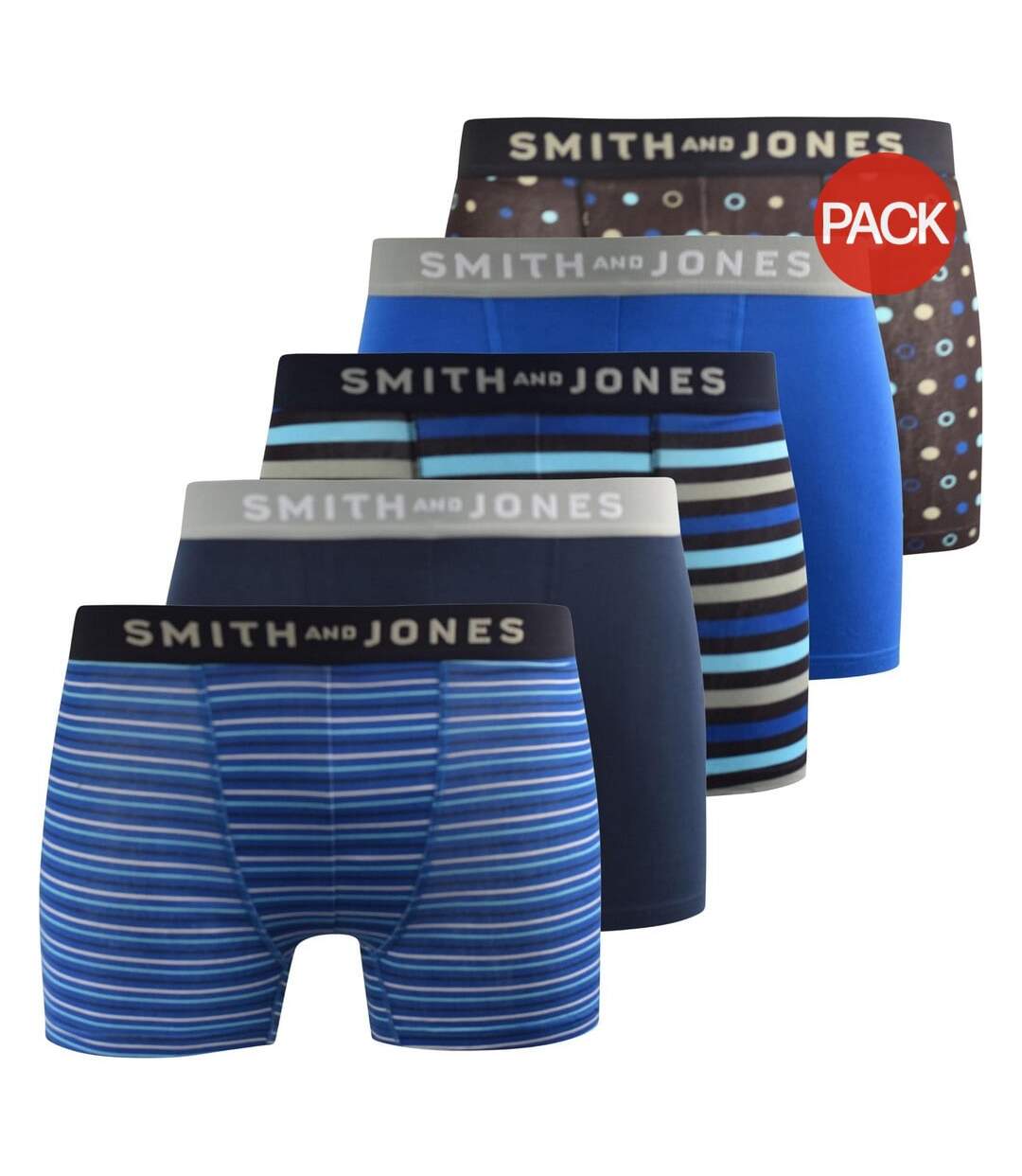 Boxers lathan homme noir / bleu / bleu marine Smith & Jones Smith & Jones