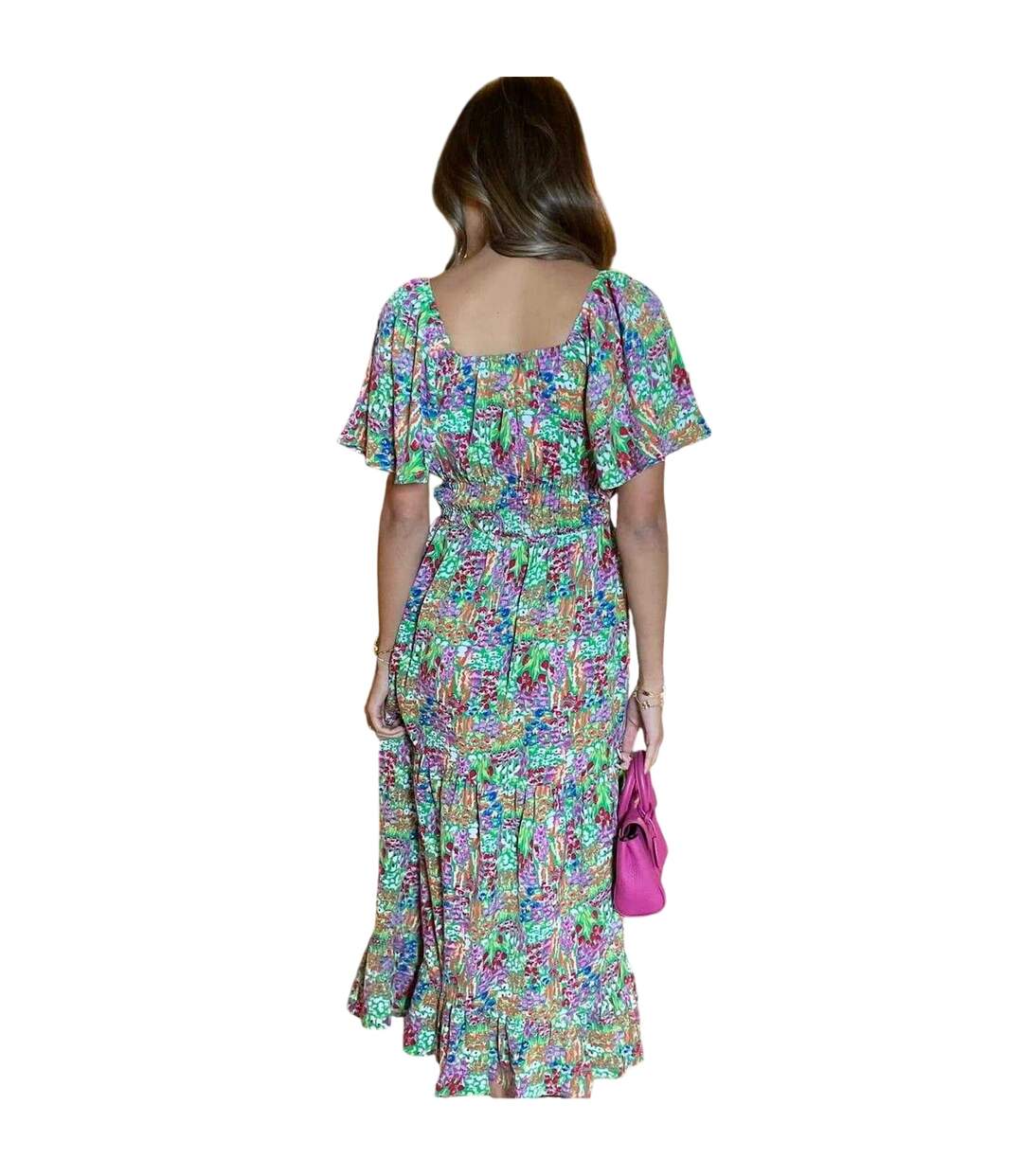 Womens/ladies Garden Polyester Frill Hem Summer Midi Dress Multicoloured AX Paris-3