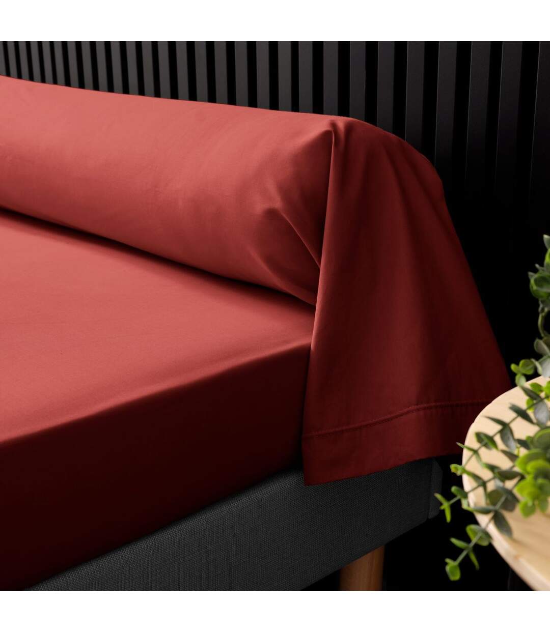 Taie de Traversin Percaline 85x185cm Terracotta-2