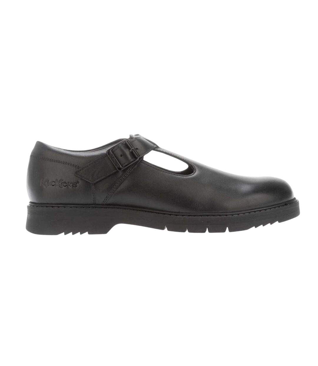 Womens/ladies Finley Leather T-bar Formal Shoes Black Kickers-1