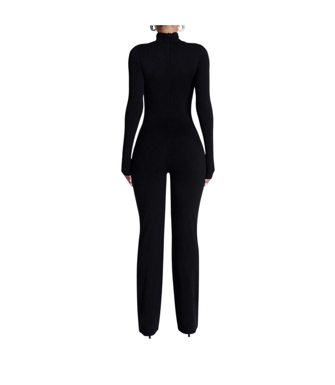 Womens/ladies Sculpted Straight Leg Jumpsuit Black Naked Wardrobe-2