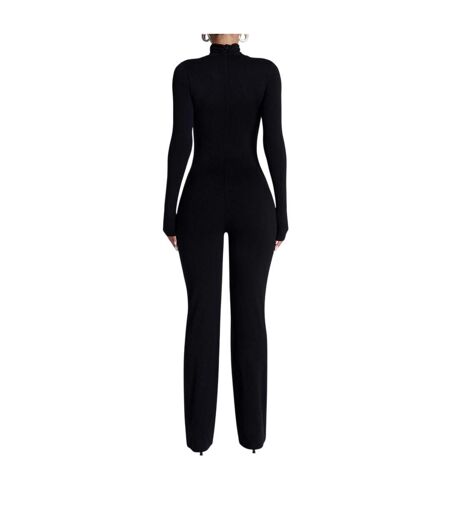 Womens/ladies Sculpted Straight Leg Jumpsuit Black Naked Wardrobe