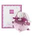 Doudou boîte à musique lapin 17 cm collection LAPIN CERISE rose-2