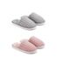 OZABI Pack 2 Paires Mules Femme Tricot Côtelé Semelle Plate Épaisse-3