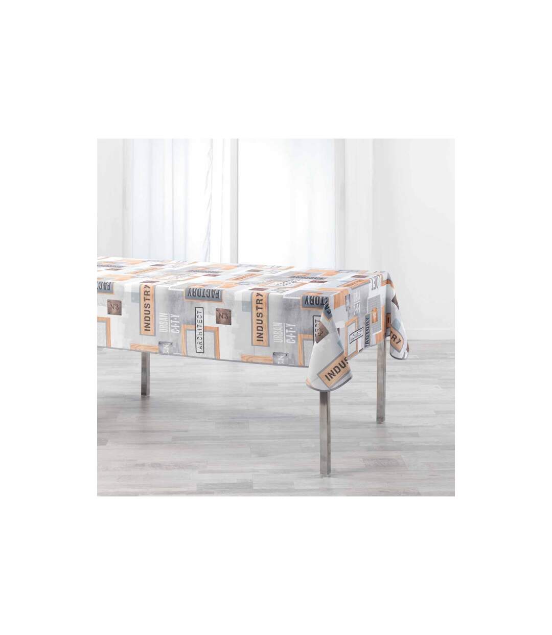 Nappe Imprimée Loft Urbain 150x240cm Gris-1