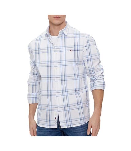 Chemise Manches Longues Bleu/Blanc Homme Tommy Hilfiger Poplin Check - L