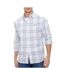 Chemise Manches Longues Bleu/Blanc Homme Tommy Hilfiger Poplin Check - M