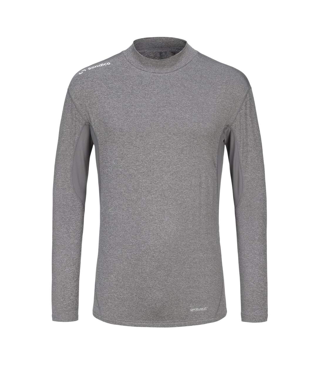 Mens Mock Neck Base Layer Top Grey Sondico-1