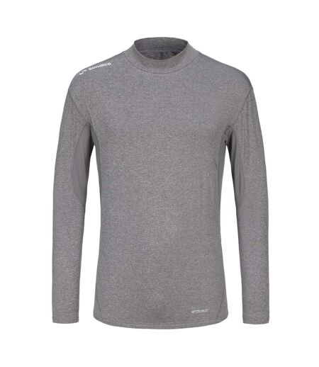 Mens Mock Neck Base Layer Top Grey Sondico