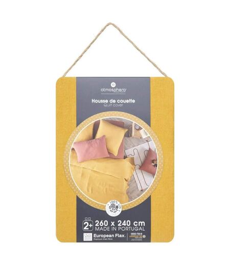 Housse de Couette Lin Adorable 260x240cm Jaune Ocre