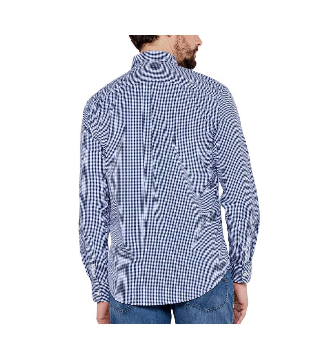 Chemise à carreaux bleu homme tommy hilfiger flex poplin gingham-2