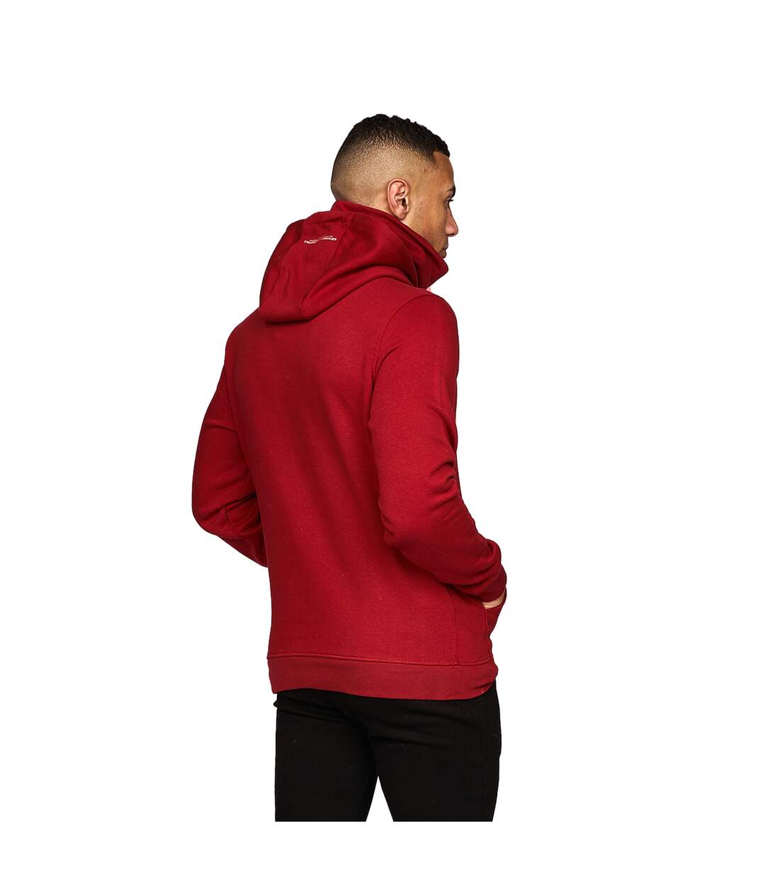 Mens Venmark Snood Collar Hoodie Red Juice-3