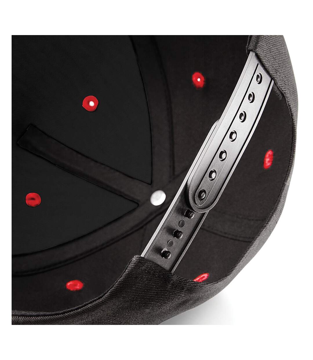 Beechfield Unisex 5 Panel Contrast Snapback Cap (Black/ Classic Red) - UTRW4072-3