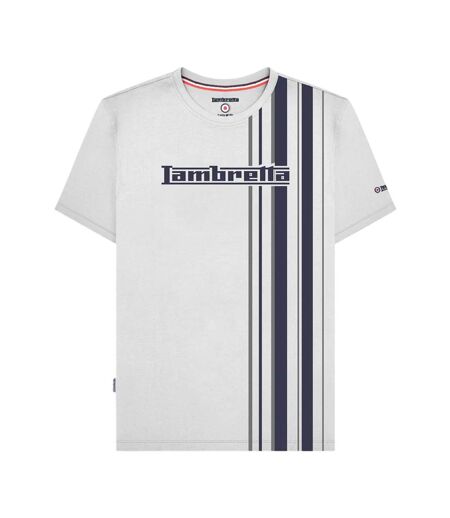 T-shirt Motif/style Rayure De Course Homme Blanc Bleu Marine Gris Lambretta