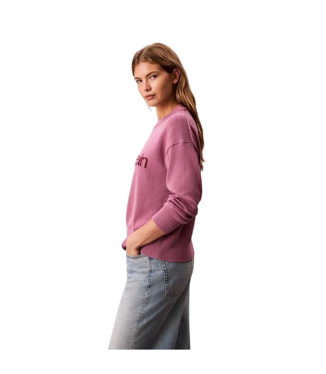 Sweat Manches Longues Femme Bordeaux Calvin Klein-4