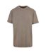 T-shirt Motif/style Délavé À L'acide Adulte Kaki Foncé Build Your Brand-1