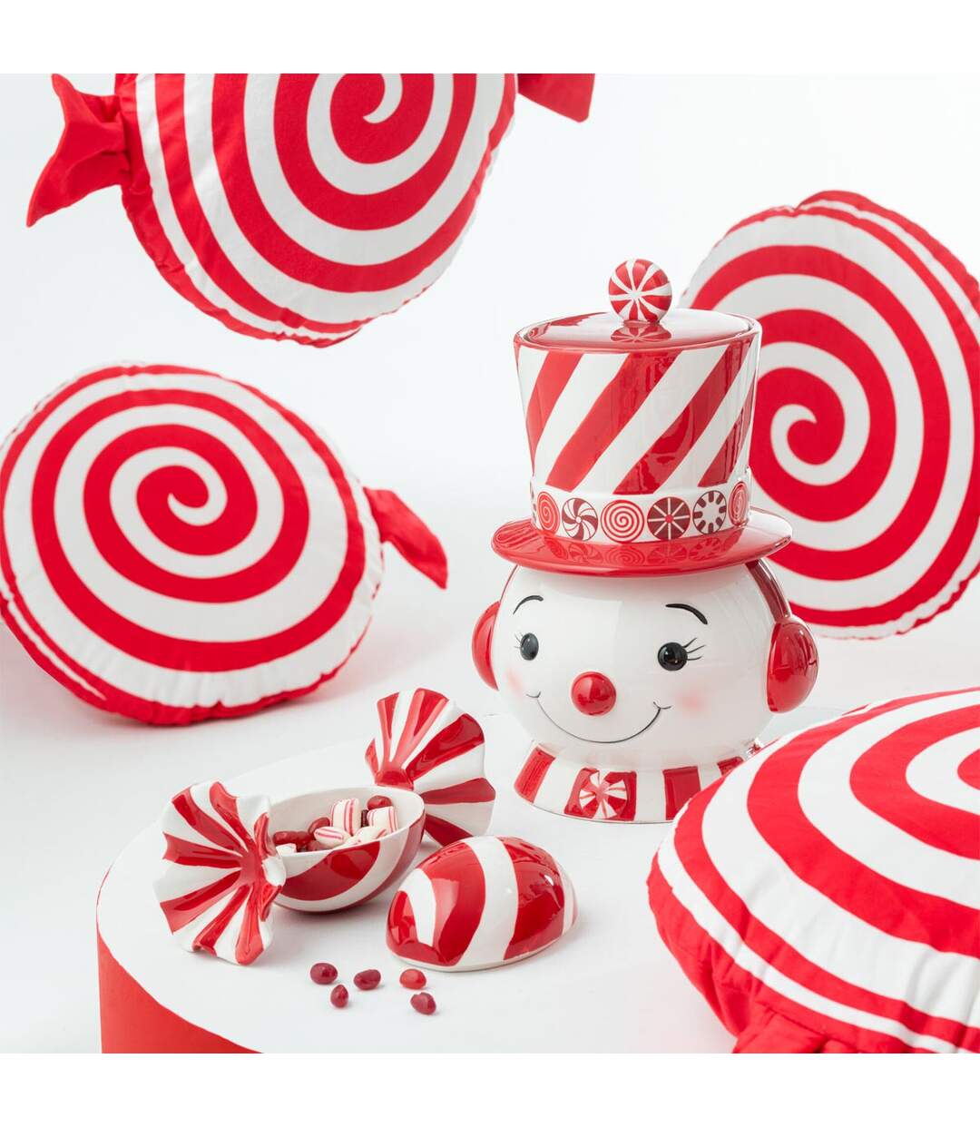 Boîte Déco Noël Bonhomme de Neige 30cm Rouge-4