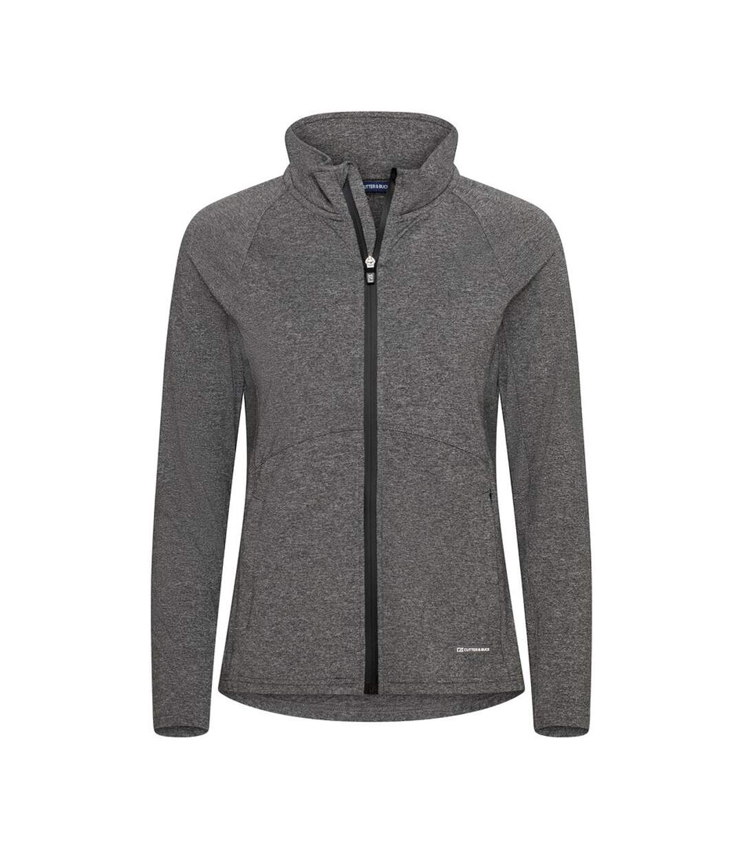 Womens/ladies Adapt Full Zip Fleece Jacket Anthracite Melange Cutter & Buck-1