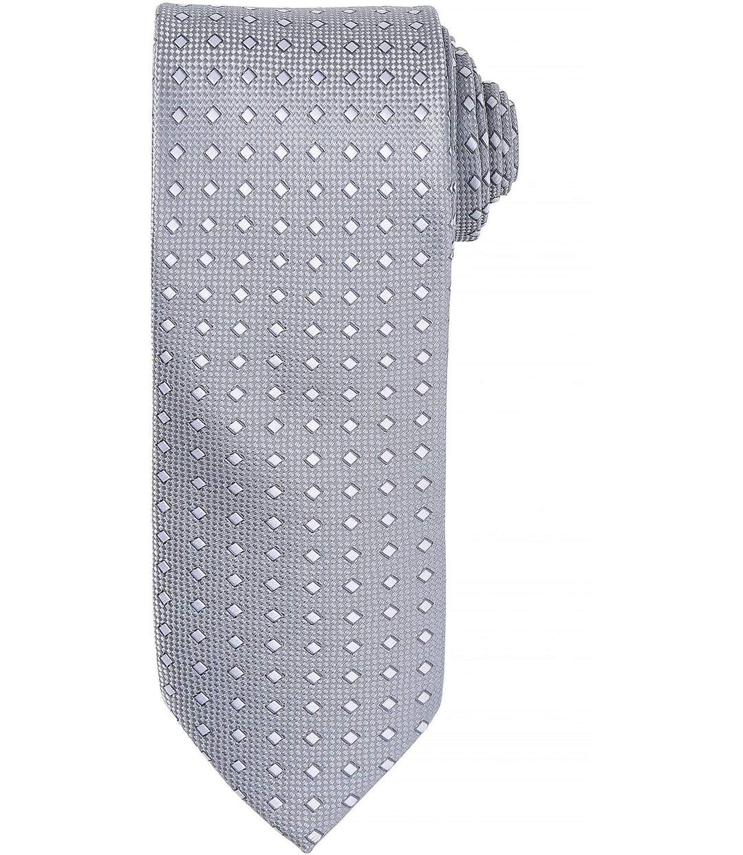Cravate à motifs carrés - PR788 - gris silver-2