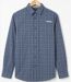 CHALLENGER CH2010 — Chemise à carreaux manches longues gris et bleu : confort en pur coton twill et aisance quotidienne-2