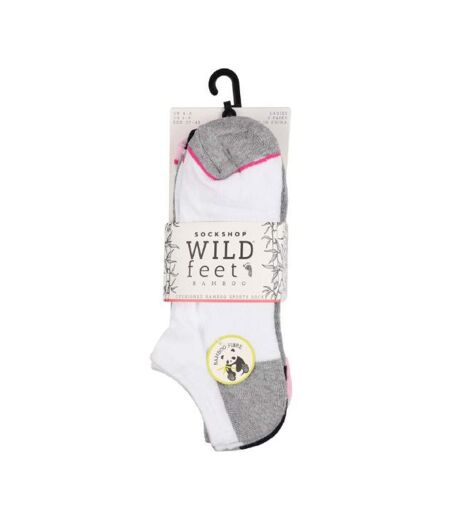 Wild Feet - 3 Paires Femme Sport Chaussettes | Chaussettes Courtes Bambou