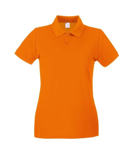 Womens/Ladies Fitted Short Sleeve Casual Polo Shirt (Bright Orange) - UTBC3906