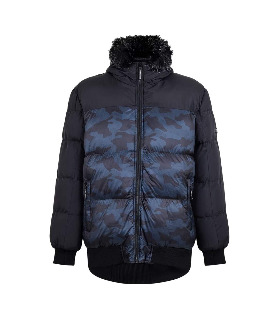 Mens Camouflage Puffer Jacket Black 274 Studio-1