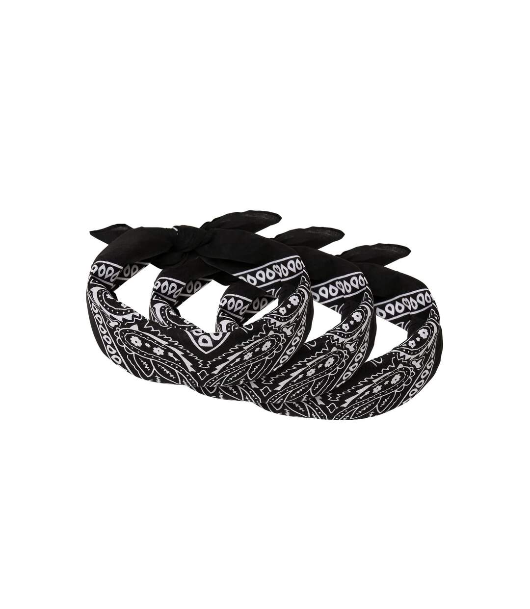Pack Of 3  Paisley Bandana  One Size Black Urban Classics-2