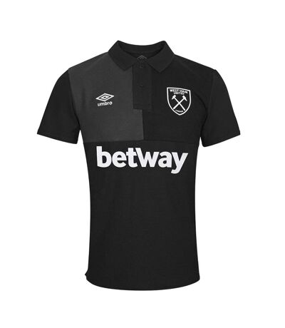 Umbro Mens 23/24 West Ham United FC Polo Shirt (Black/Carbon) - UTUO1610