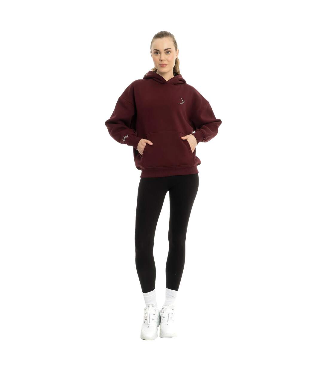 Sweat à capuche liliya femme bordeaux Lookus