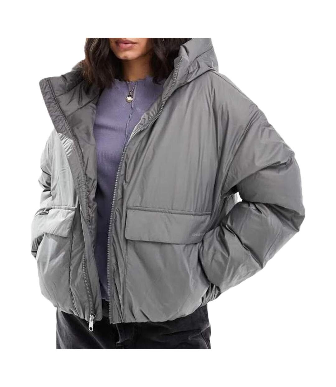 Doudoune gris femme converse synthetic puffer-1
