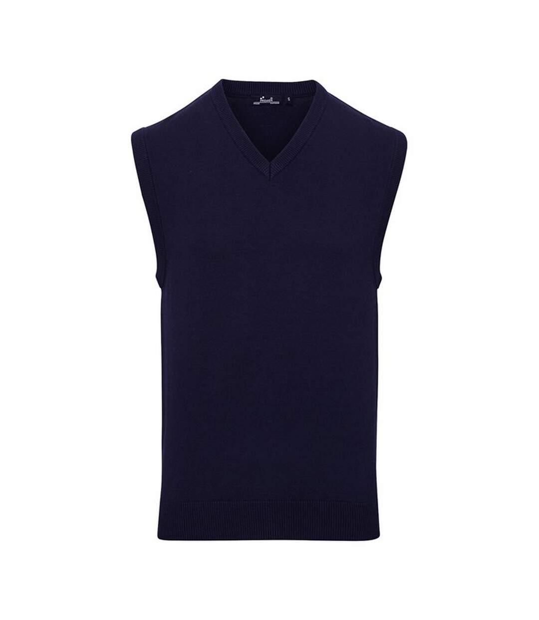 Mens knitted sleeveless sweater vest navy Premier-1