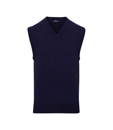 Premier Mens Knitted Sleeveless Sweater Vest (Navy) - UTRW9411