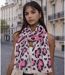 Foulard léger coeur léopard avec dorure pour femme - Couleur rose-3