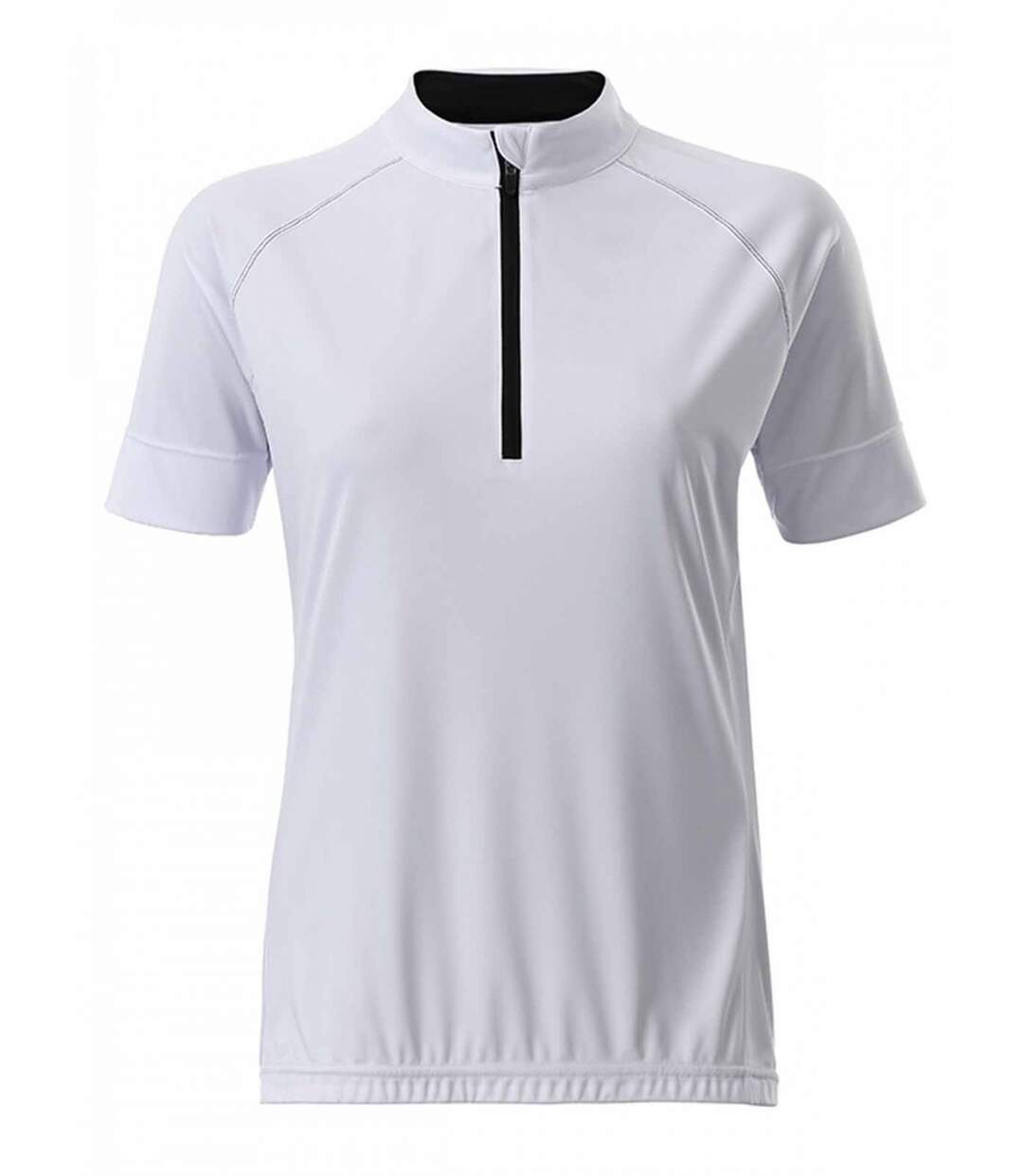 maillot cycliste demi zip - FEMME - JN513 - blanc-2