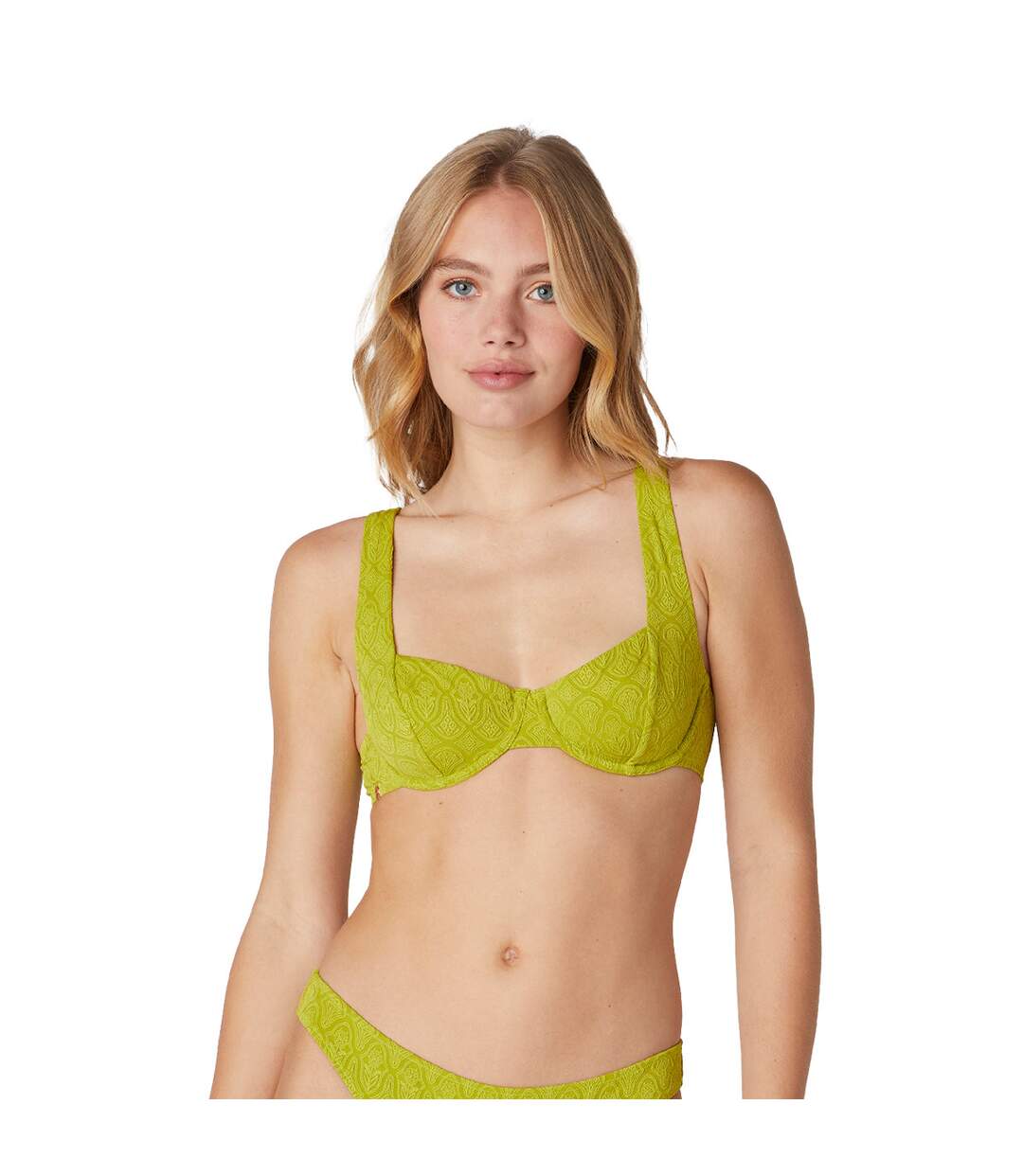 Haut de maillot de bain armaturé vert Citronnelle-2