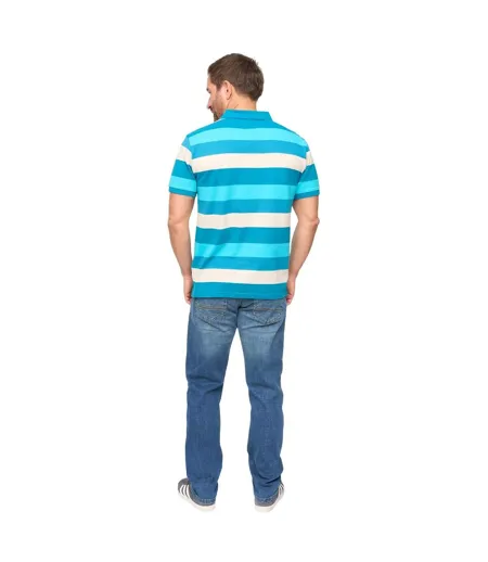 Mens Hadley Striped Polo Shirt Deep Blue Bewley & Ritch