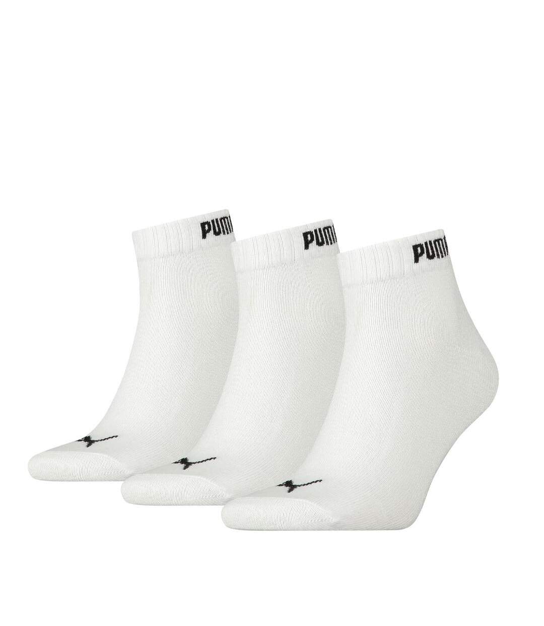 X3 Paires de Chaussettes Blanches Mixte Puma Quarter - 35/38