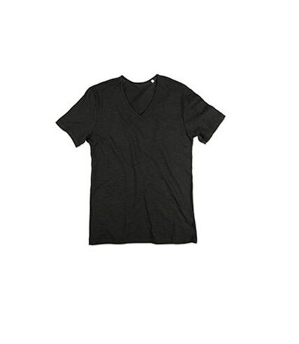 Stedman Mens Shawn V Neck Slub T-Shirt (Black Opal)