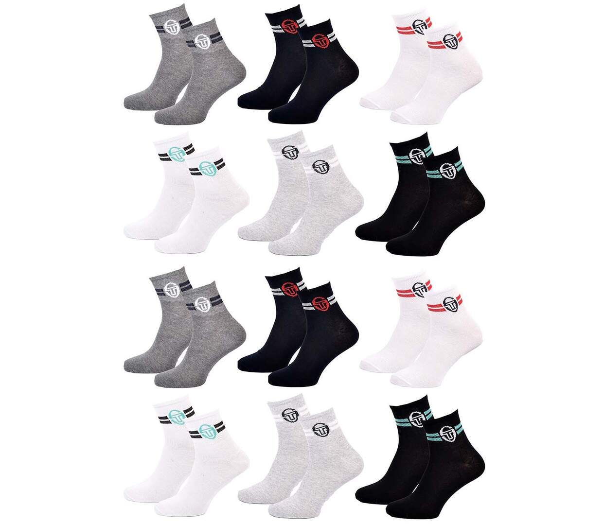 Chaussettes SERGIO TACCHINI QUARTER 12 Pcs 2620-1