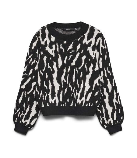 Pull imprimé blanc/noir femme vero moda nancy