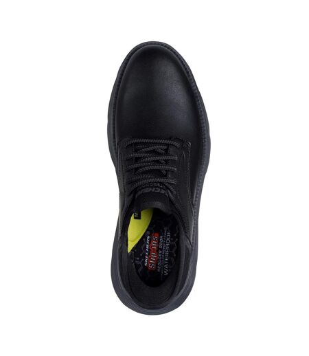 Mens garza duran leather trainers black Skechers