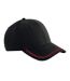 Casquette De Baseball Match Day Noir Rouge Beechfield-1
