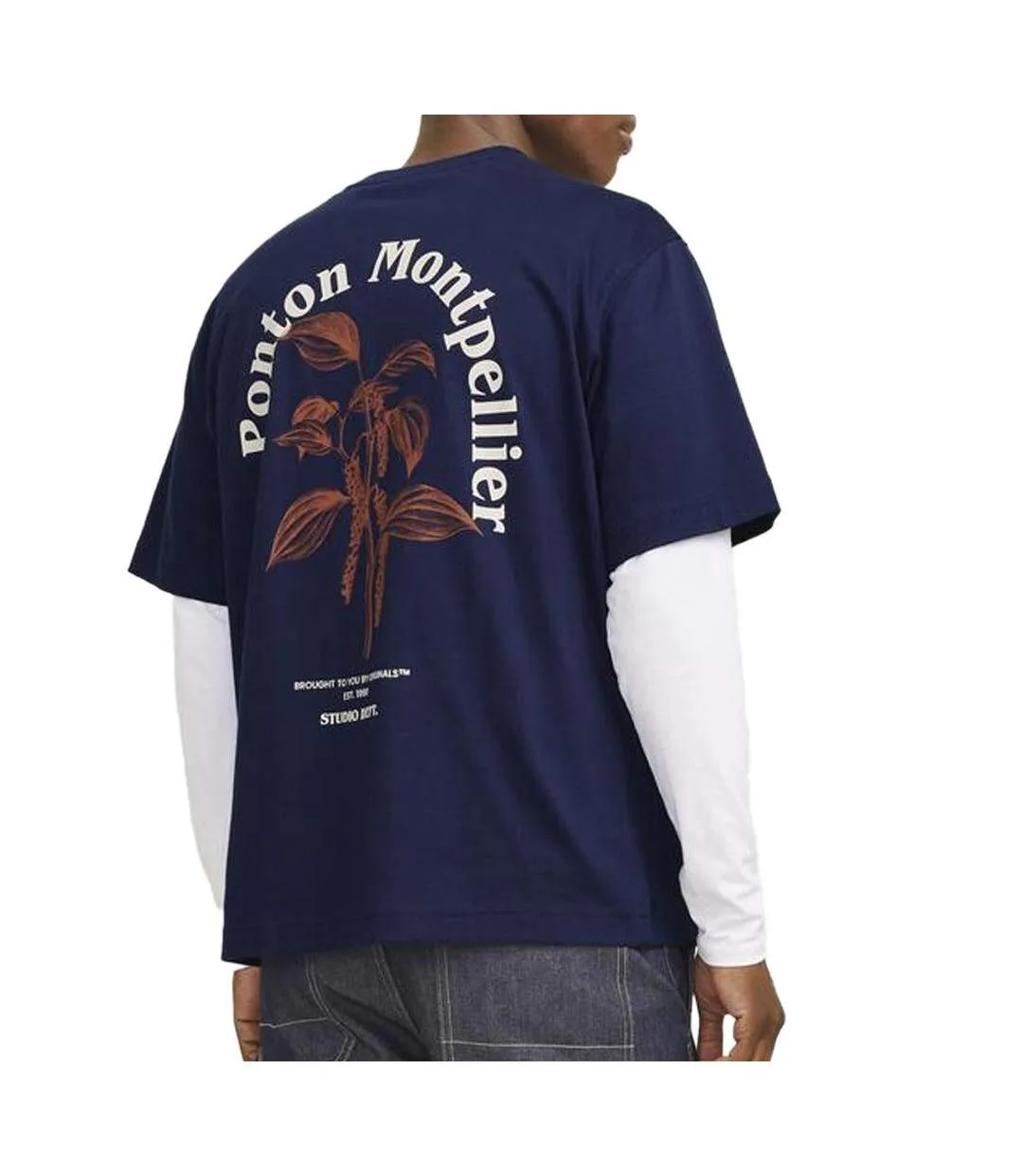 T-Shirt marine homme jack & jones paros-2
