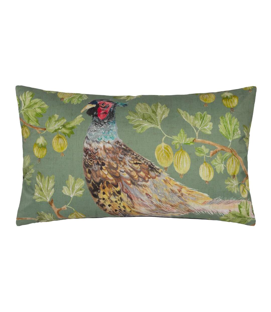 Grove pheasant outdoor cushion cover 30cm x 50cm olive Evans Lichfield