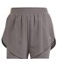 Womens/ladies Hiit 2 In 1 Running Shorts Charcoal Marl Adidas-1