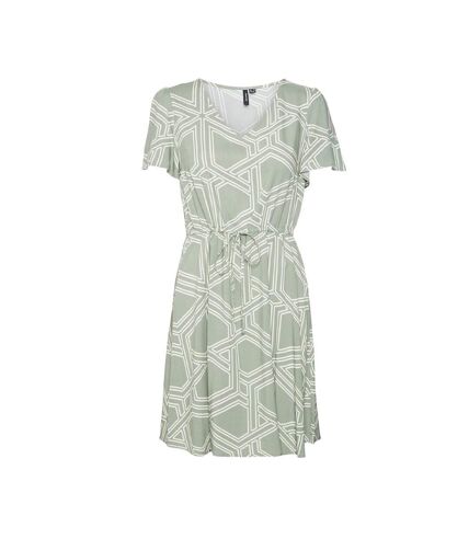 Robe Blanc/Vert Femme Vero Moda Vmeasy Joy - L