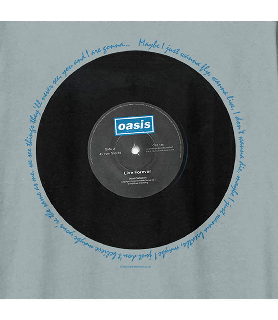 T-shirt live forever adulte bleu Oasis Oasis