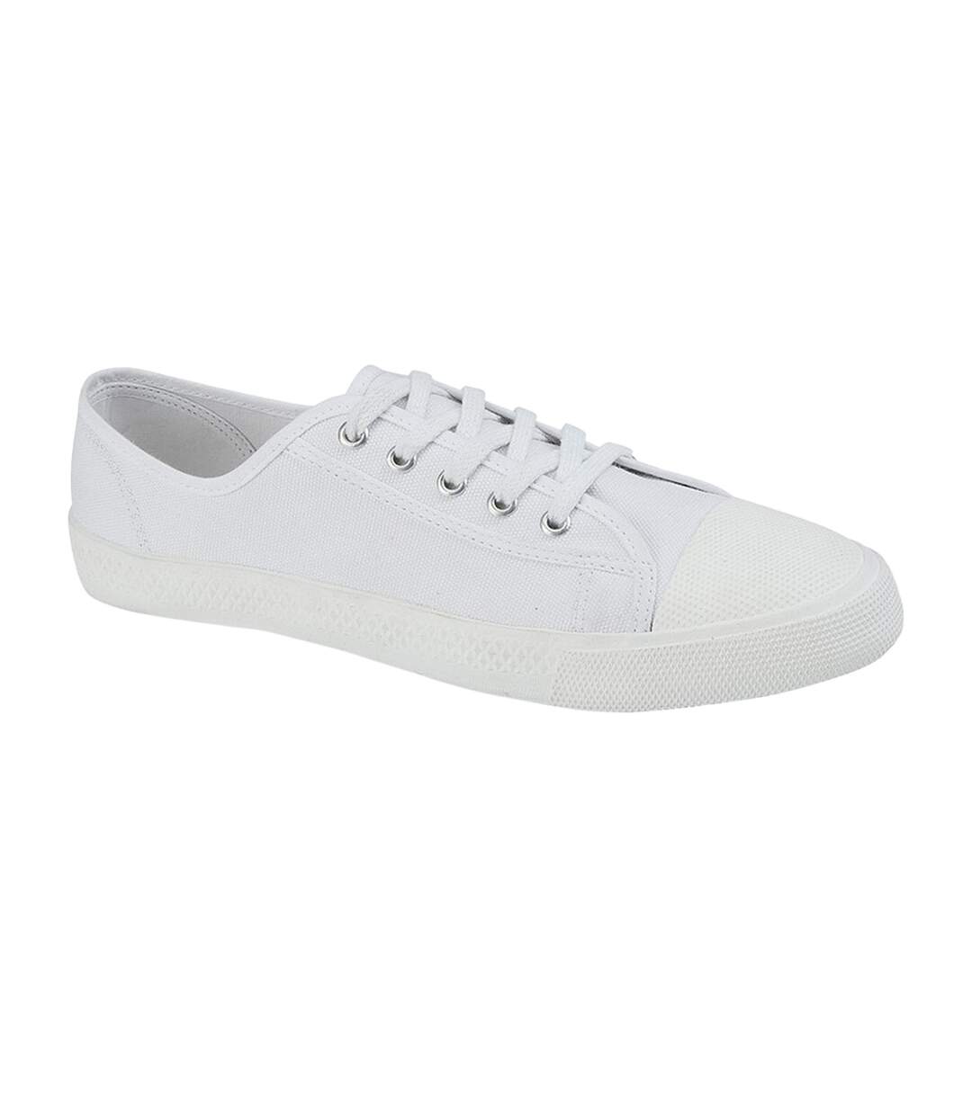 Mens latha plimsolls white Dek-1