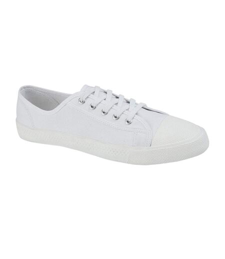 Mens latha plimsolls white Dek